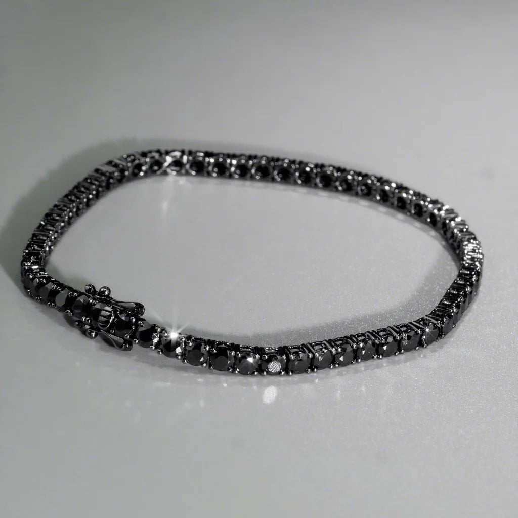 New Design Black Vvs Moissanite Tennis Chain Necklace Pass Diamond Tester Iced Out Diamond 925 Silver Bracelet for Men Women