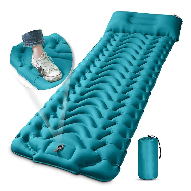 Custom Ultralight Tpu Inflatable Air Mattress Sleeping Pad Outdoor Camping Mat With Pillow Attached