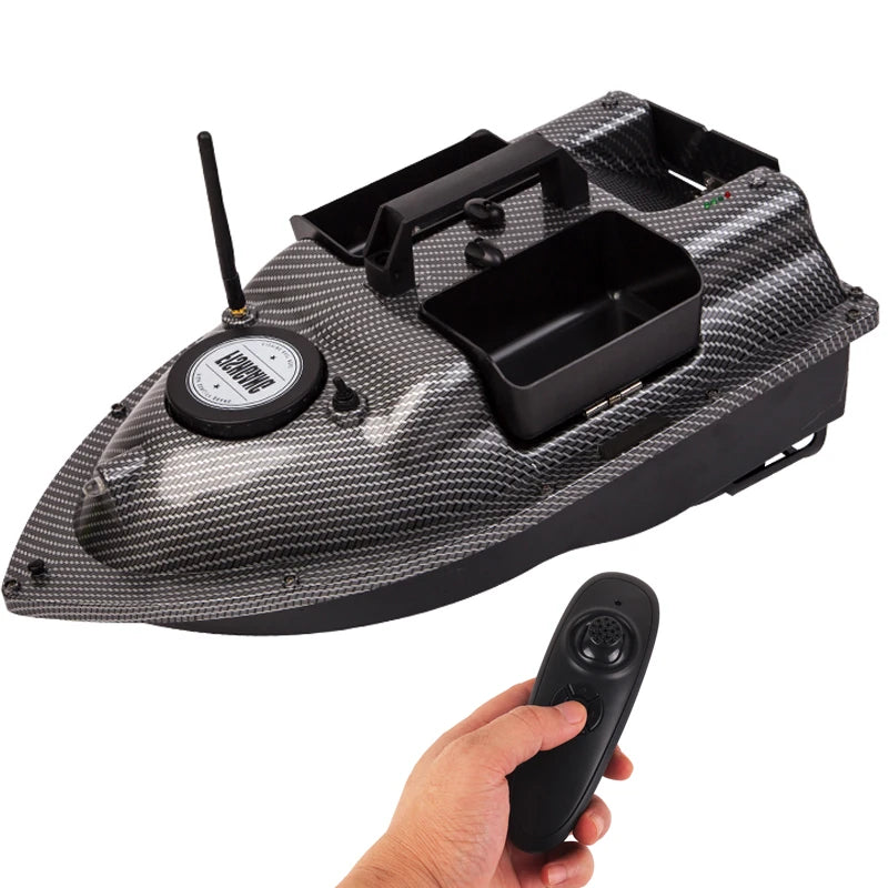 500M Smart Cruise Fishing Bait Boat 2KG 3bin Nesting Lure Boat with Feeding Hook(Carbon Fiber)