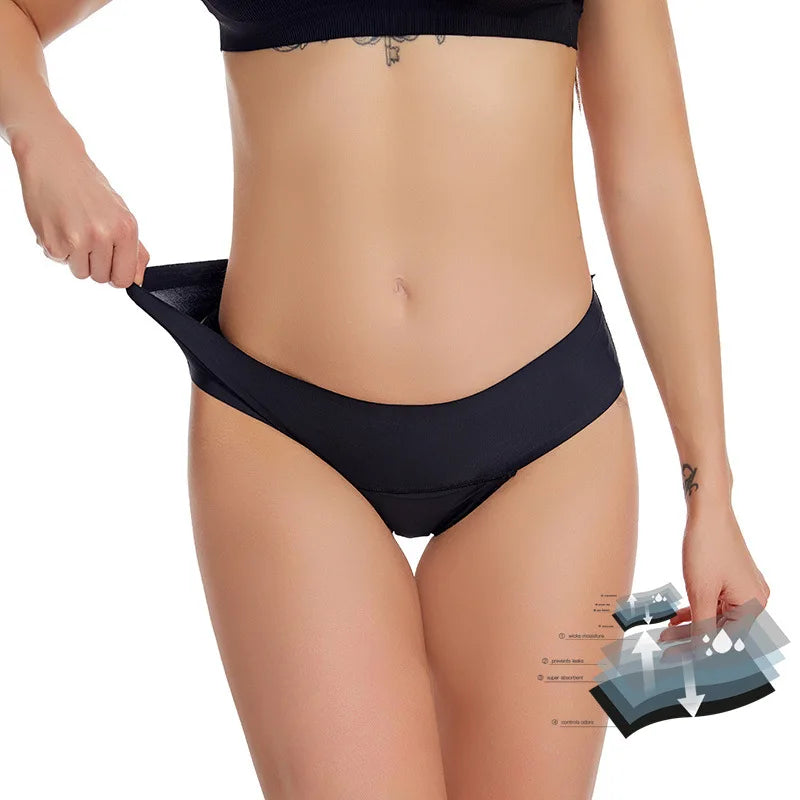 Free Samples Nylon Plus Size Seamless Waterproof Stretch Breathable Full Protection Women's 4 Layer Menstrual Panties