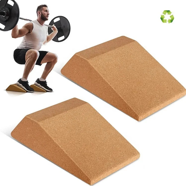 Cork Yoga Block for Gym Fitness and Outdoor Weight Lifting-Eco-friendly Water-proof Squat Wedge Block