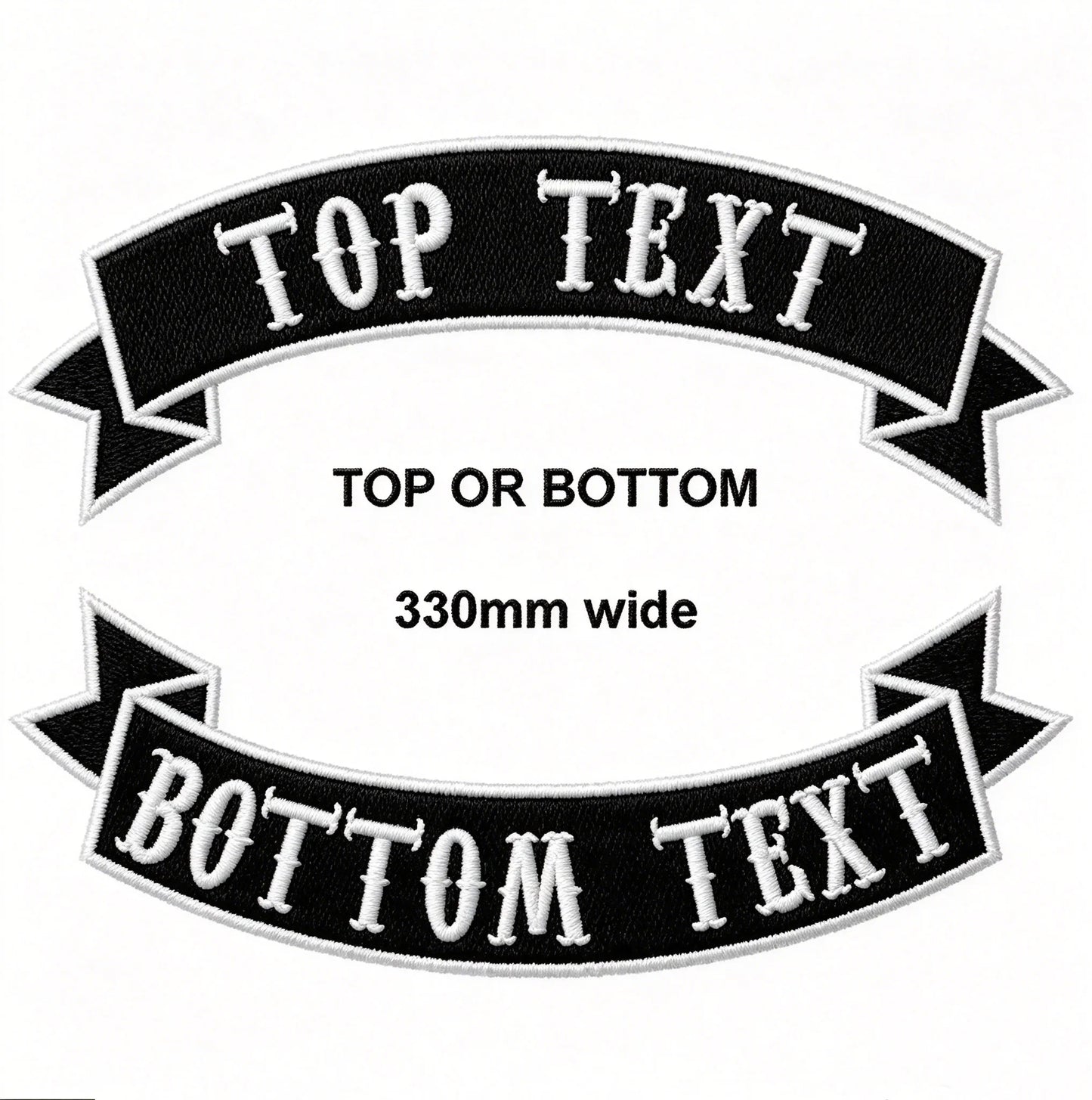 Custom 13 Inch (330mm) Rocker Patch 3D Embroidered Iron-on Motorcycle Biker Patches for Jackets and Vests