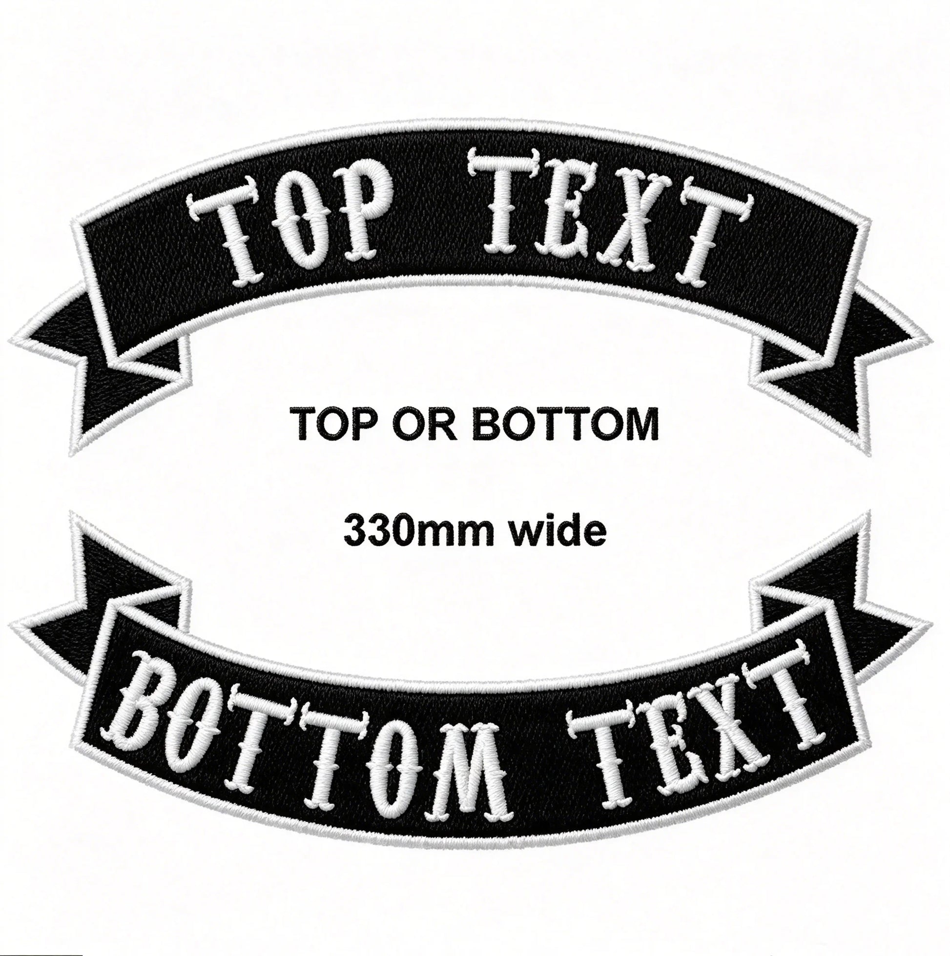 Custom 13 Inch (330mm) Rocker Patch 3D Embroidered Iron-on Motorcycle Biker Patches for Jackets and Vests