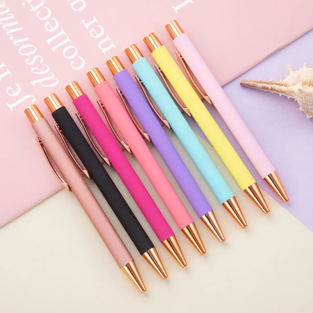 Wholesale Soft Touch Aluminum Metal Ballpoint Candy-Colored Business Office Stationery Students Featuring Black Ink Advertisi