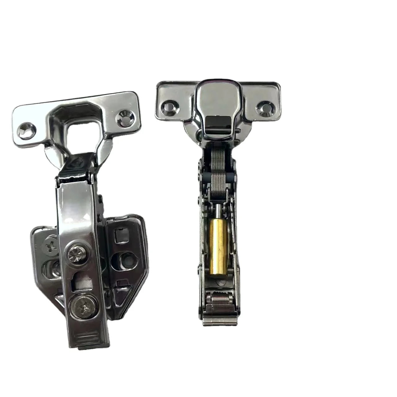 Adjustable 3D Soft Close Steel Iron Hydraulic Hinges with Nickel Plating for Kitchen Cabinets Living Room Bedroom & Dining