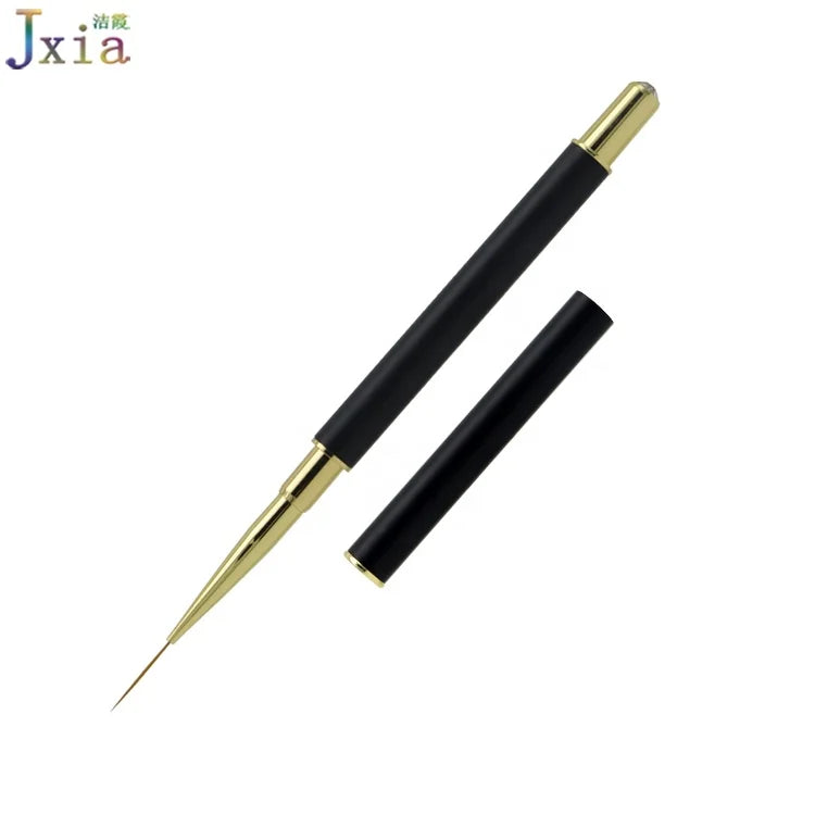 Private Label Matt Black Style Fine Detail Drawing Thin Liner Nails Art Brush with Diamond Design