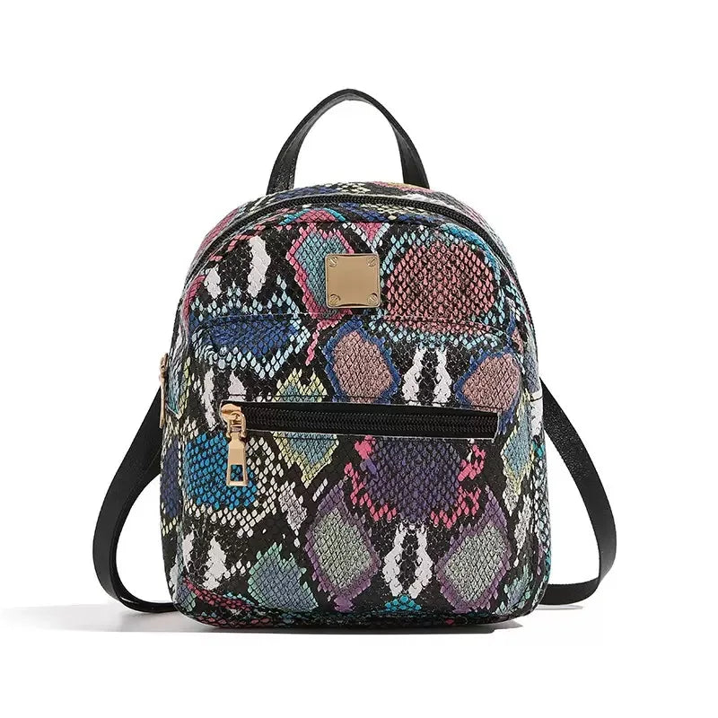 Vintage Fashion Snakeskin Fringe Bag Snake Skin Women  Bag Casual Small Square Bag