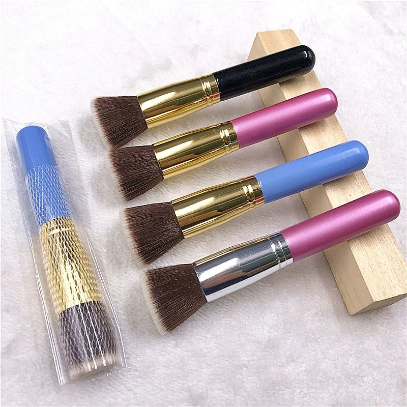 Multi-Purpose Synthetic Fibre Foundation Buffer Brush Flat Top for Applying Liquid Cream and Powder Makeup
