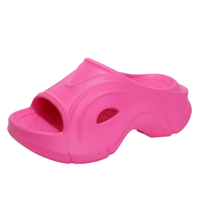 New Arrival Light Weight Open Toe Fashion Trend EVA Colors Thick Sole Wedge Sandals Anti Slip Women Slide for