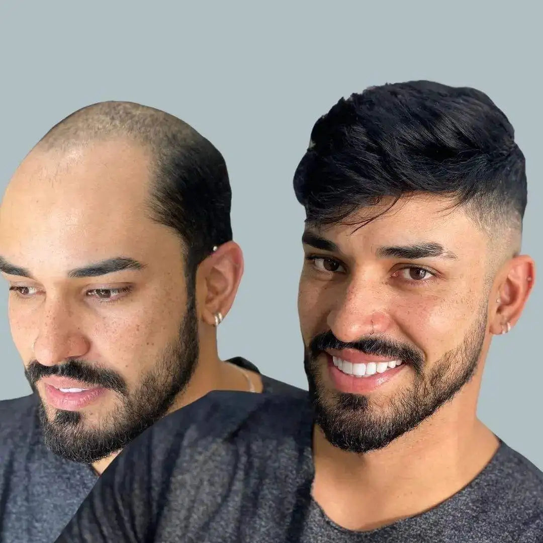 Q6 Toupee Swiss Lace Front Wig Hair Toupee for Men 100% Human Hair Pu French Lace Men Hair System