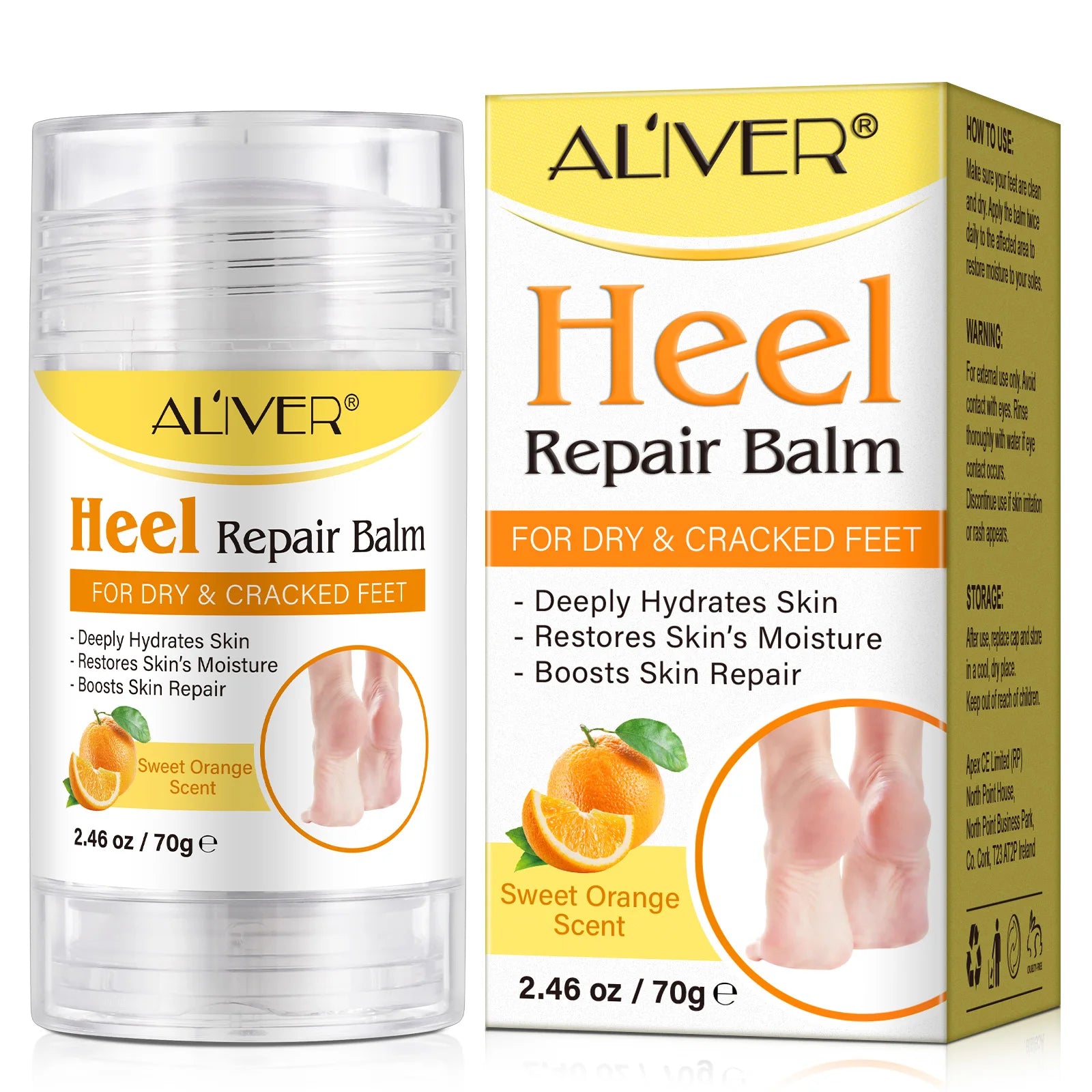 ALIVER Private Label Sweet Orange Heel Repair Balm Nourishing and Moisturizing Hand Foot Care Cream for Cracked Heels