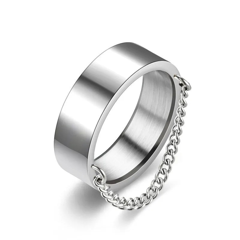 YK New Style Personalized Punk Hip Hop Handicraft Fashion Stainless Steel Chain Fine Jewelry Rings Custom Wholesale