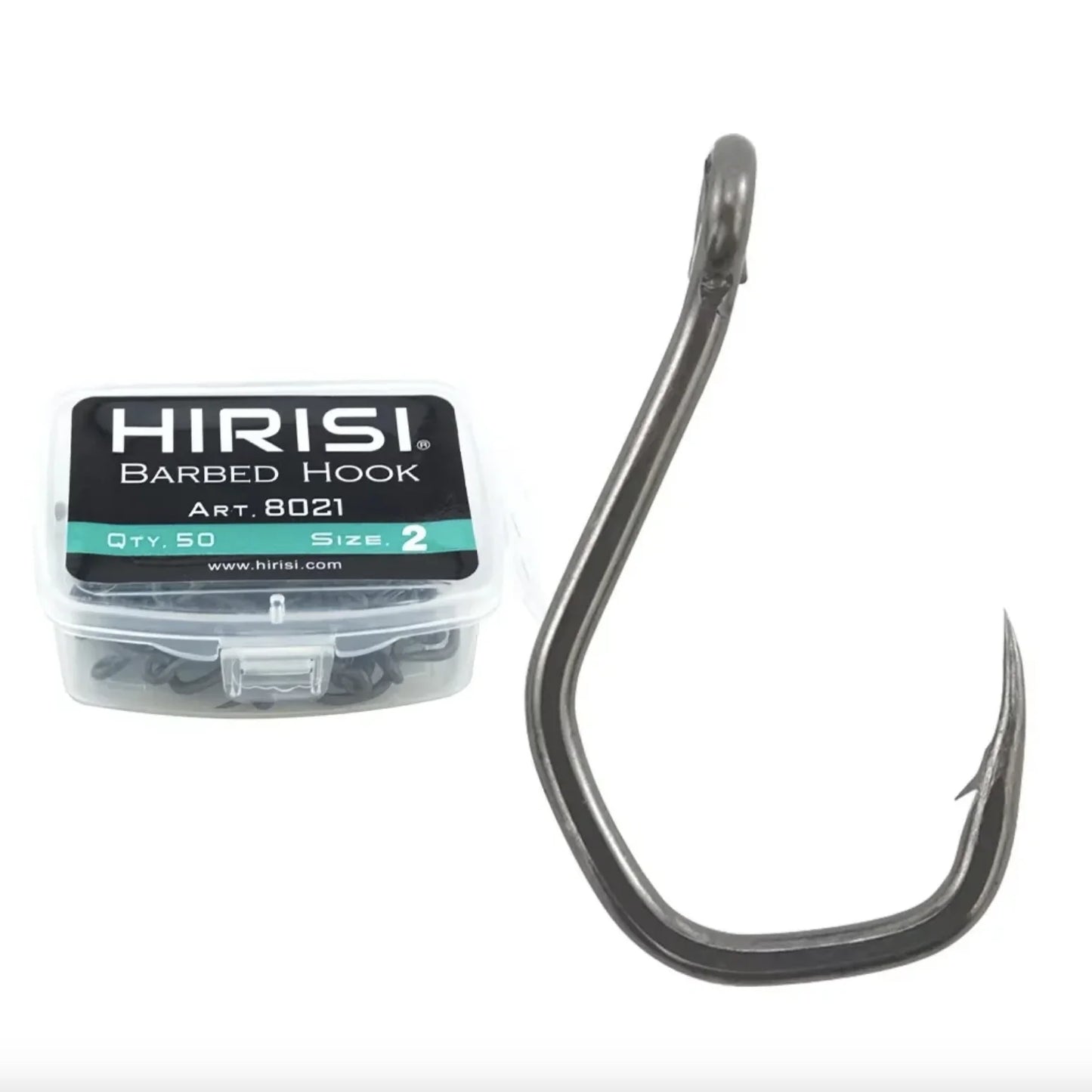 Hirisi PTFE Coated High Carbon Stainless Steel Barbed Fish Hook With Eye 8021 Carp Fishing Fishing Accessories