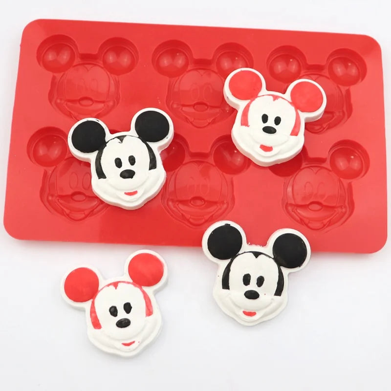 1176 Factory Stock 6 Cavity Mouse Head Shape Silicone Chocolate Mold Silicone Ice Tray Mold Soap Mold Baking Resin Bpa Free