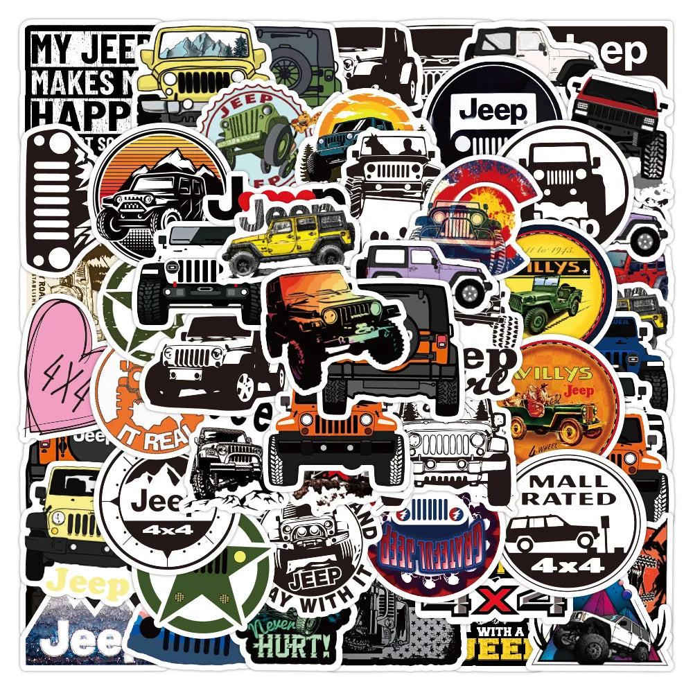 50pcs Cool Fashional Truck off Road Car logo Jeep Sticker