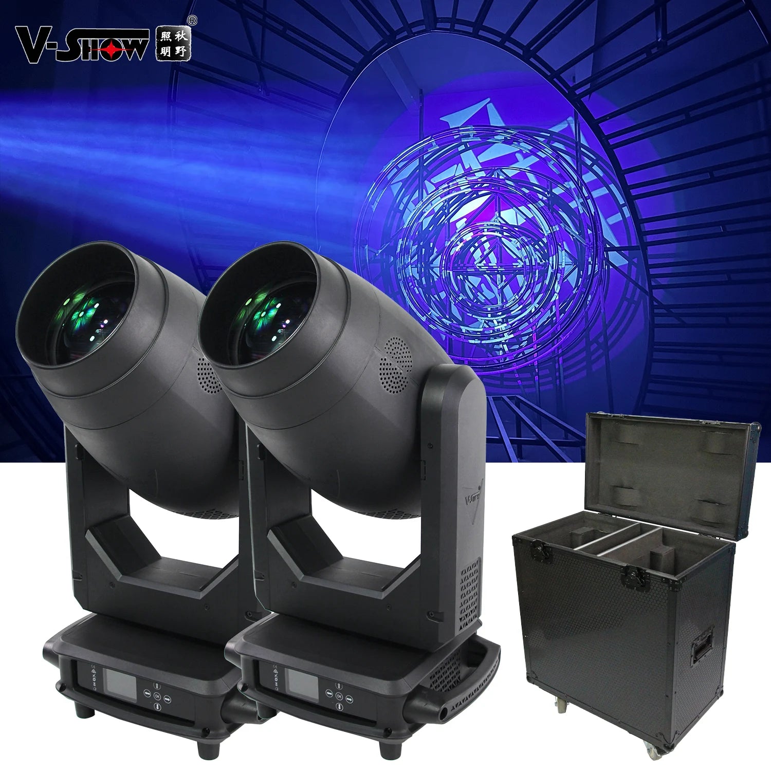 VSHOW T912 2pcs with Flycase  380W Beam Wash Spot CMY CTO BSW Moving Head Light DJ Lighting