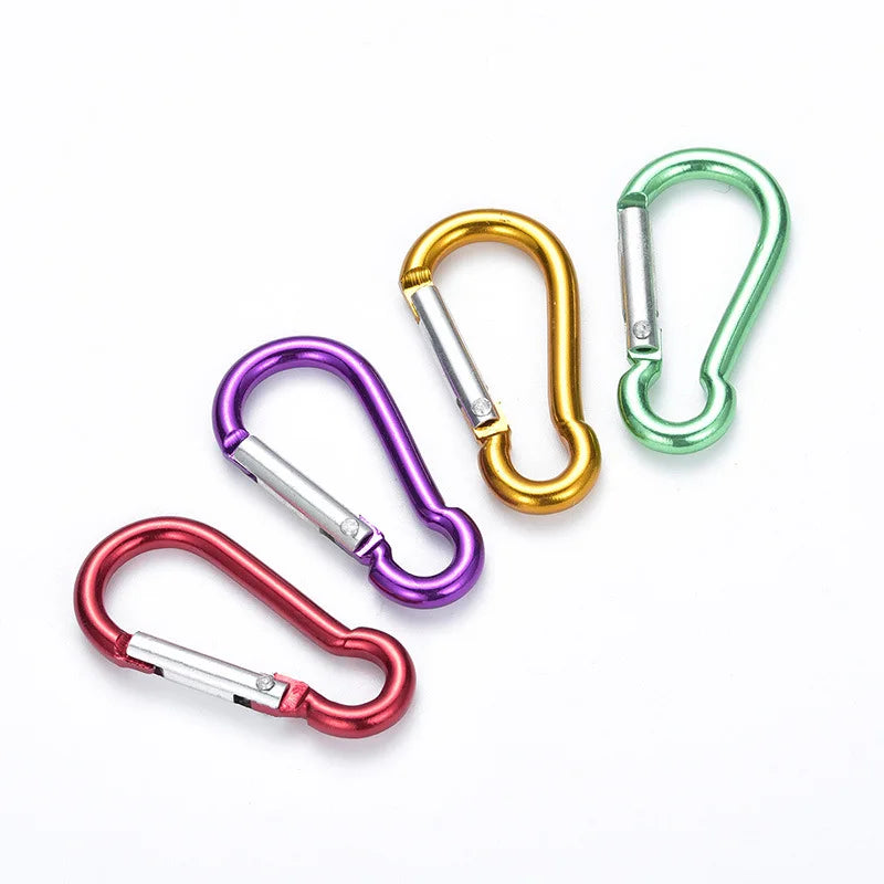 Aluminum Alloy Gourd-shaped Clasp Carabiner Keychain with Oxidation Finish Multi-color Laser Engraving for Outdoor Use