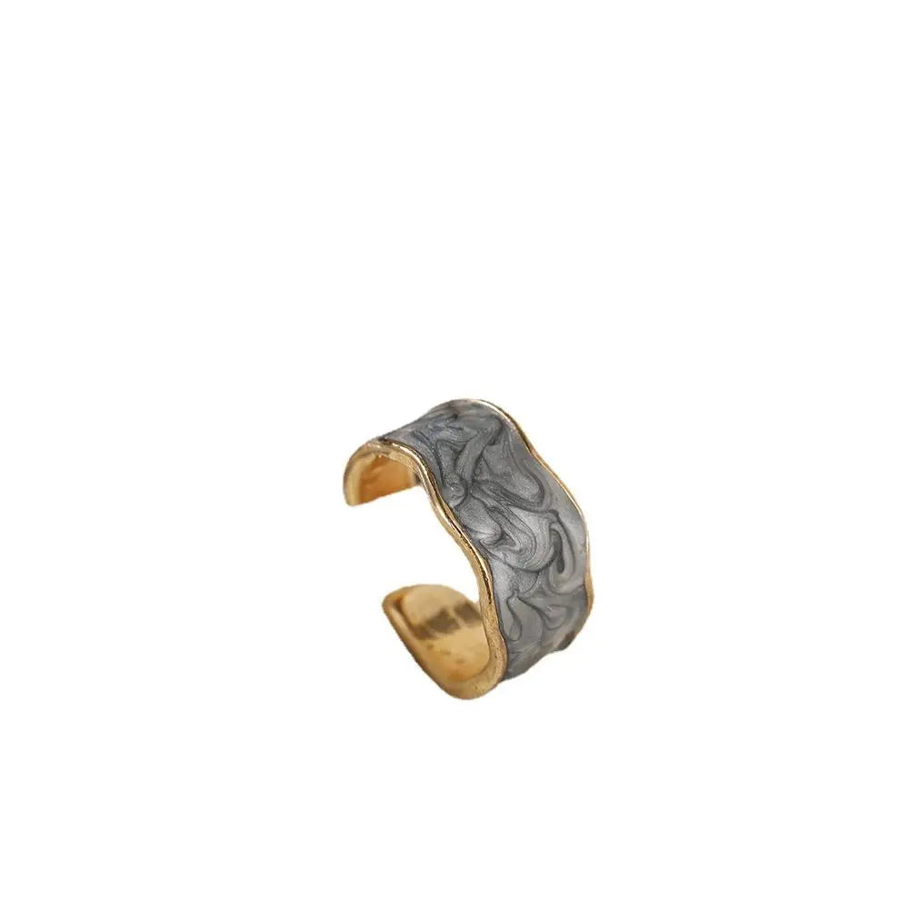 2025 Fashionable Luxury Trendy Minimalist Alloy Adjustable Rings Gold Plated Rings Enamel Rings for Women