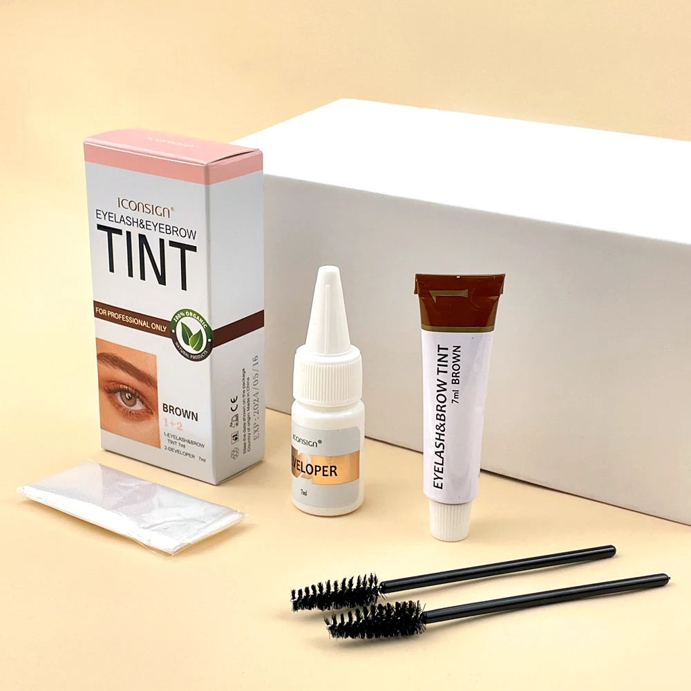Professional Private Label Long Lasting Waterproof Tattoo Eyebrow Tinting Brow Kit Vegan Cream Eyelash Eyebrow