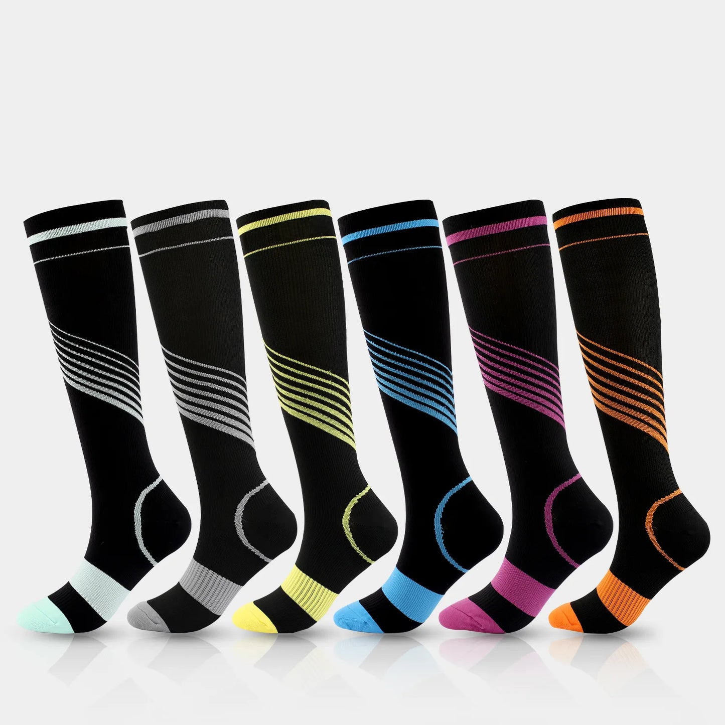 New Hot Selling Cartoon Crew Breathable Knitted Nylon Spring Pressure Socks for Men's and Women's Sports Stretch