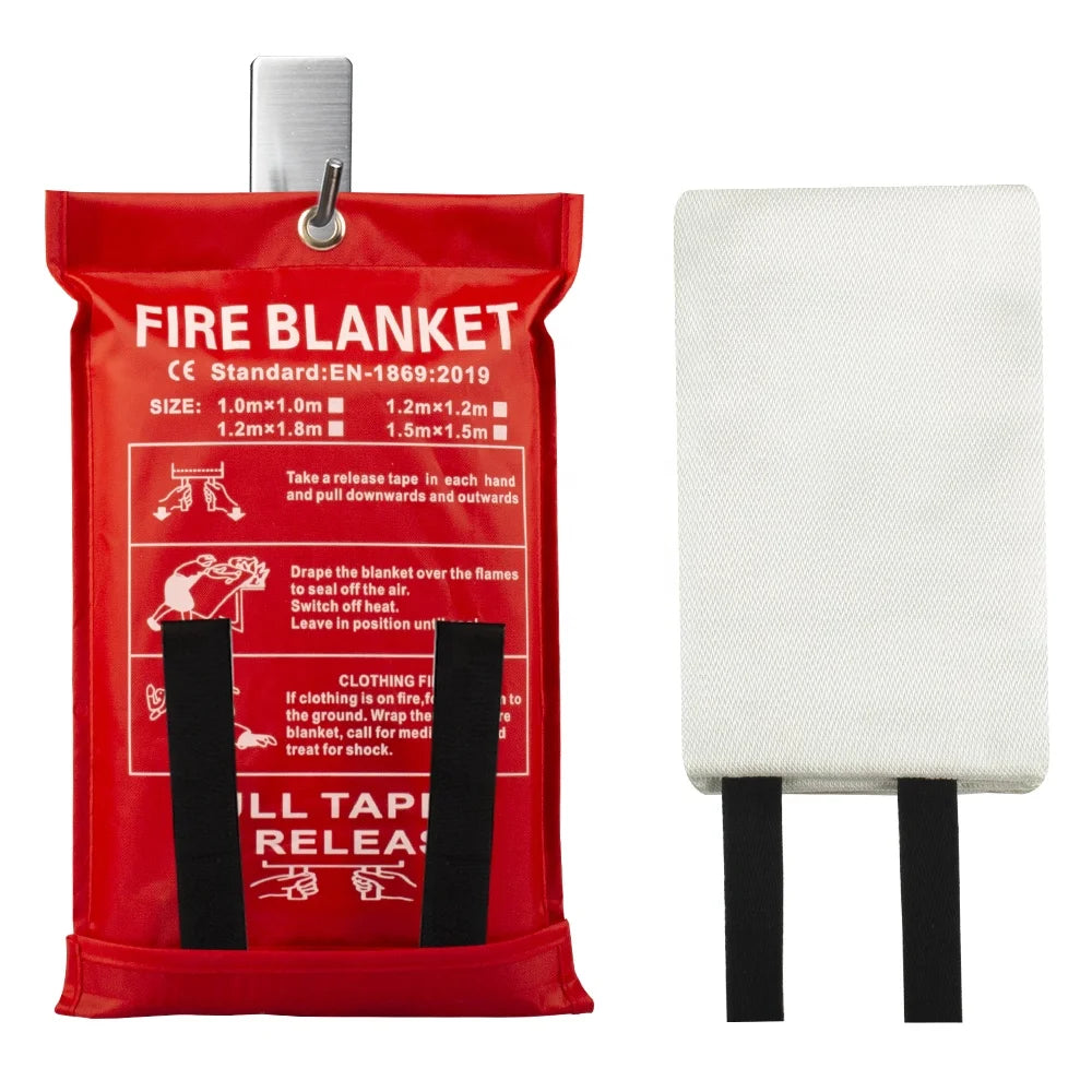 1.0m X 1.0m Home Fiberglass Kitchen Suppression Emergency Fire Blanket EN1869 Certified 550C Temperature Resistant