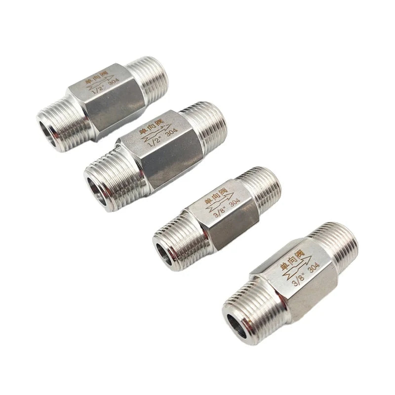 Hexagonal Male Thread Check Valve 1/8 1/4 3/8 1/2 3/4 1 304 Stainless Steel One-Way Valve