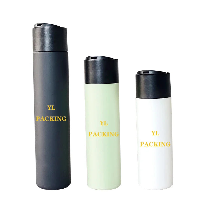 Matte Black White 200ml 250ml 350ml Hdpe Cosmetic Silicon Squeeze Bottle Liquid Plastic Bottles With Flip Disc Top Cap
