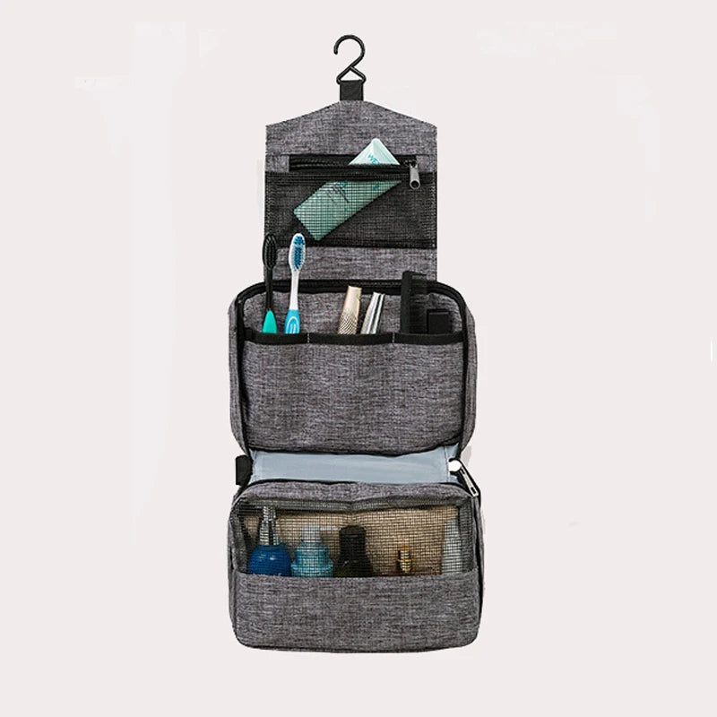 Wholesale Polyester Oxford Men Hanging Cosmetic Makeup Travel for Toiletry Bag Waterproof Hanging Organizer with Zipper Closu