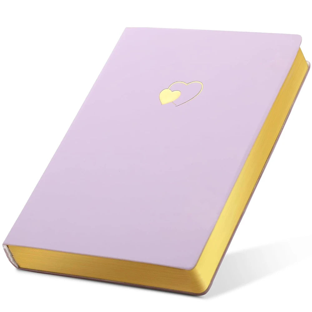 Custom Logo Soft Cover Notebook Leather Journal for Women with Golden Edge A5 College Ruled Journals Notebooks for Writing