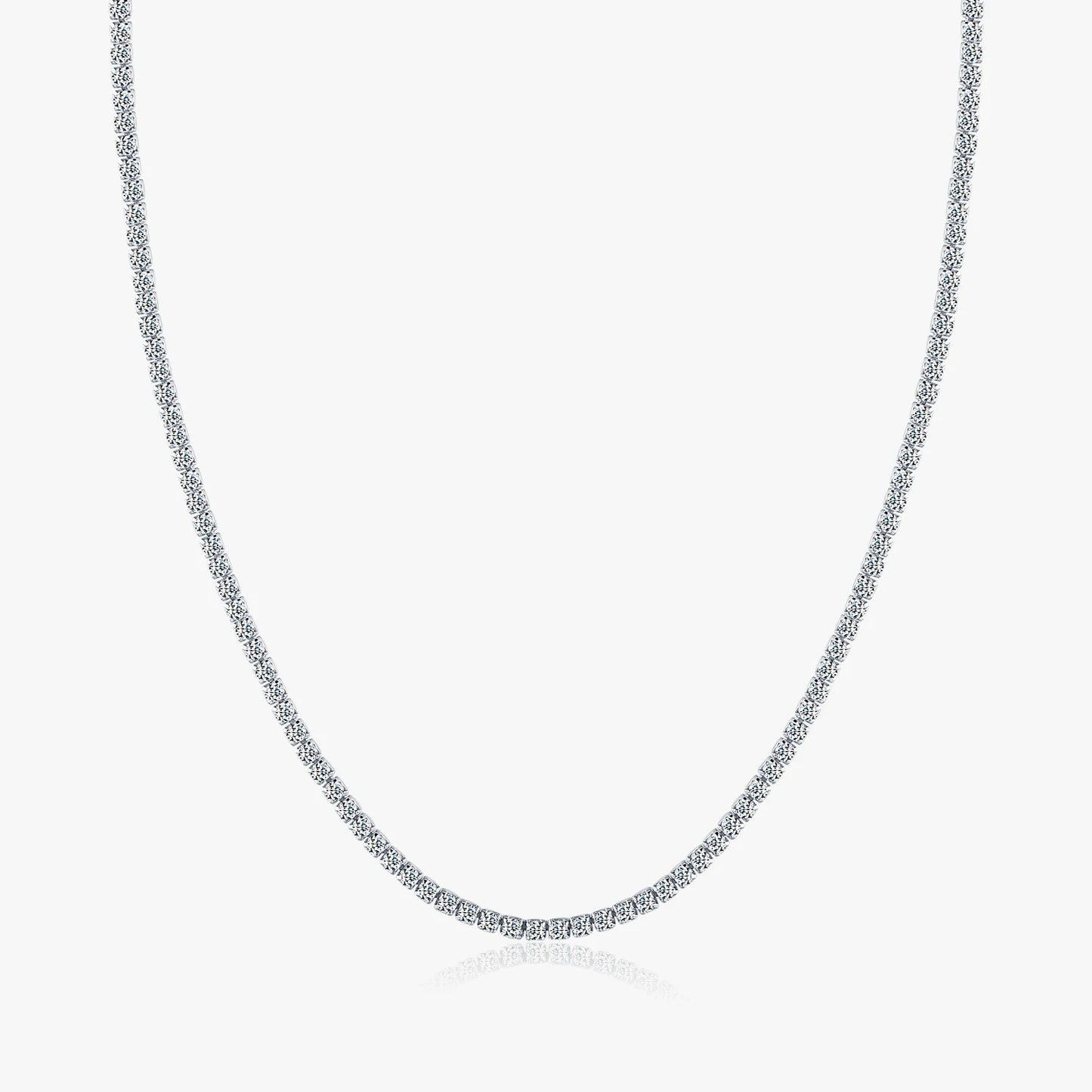 Classic Luxury Full Clear CZ Necklace Solid 925 Sterling Silver Sparkling Choker Necklaces for Women Statement Jewelry