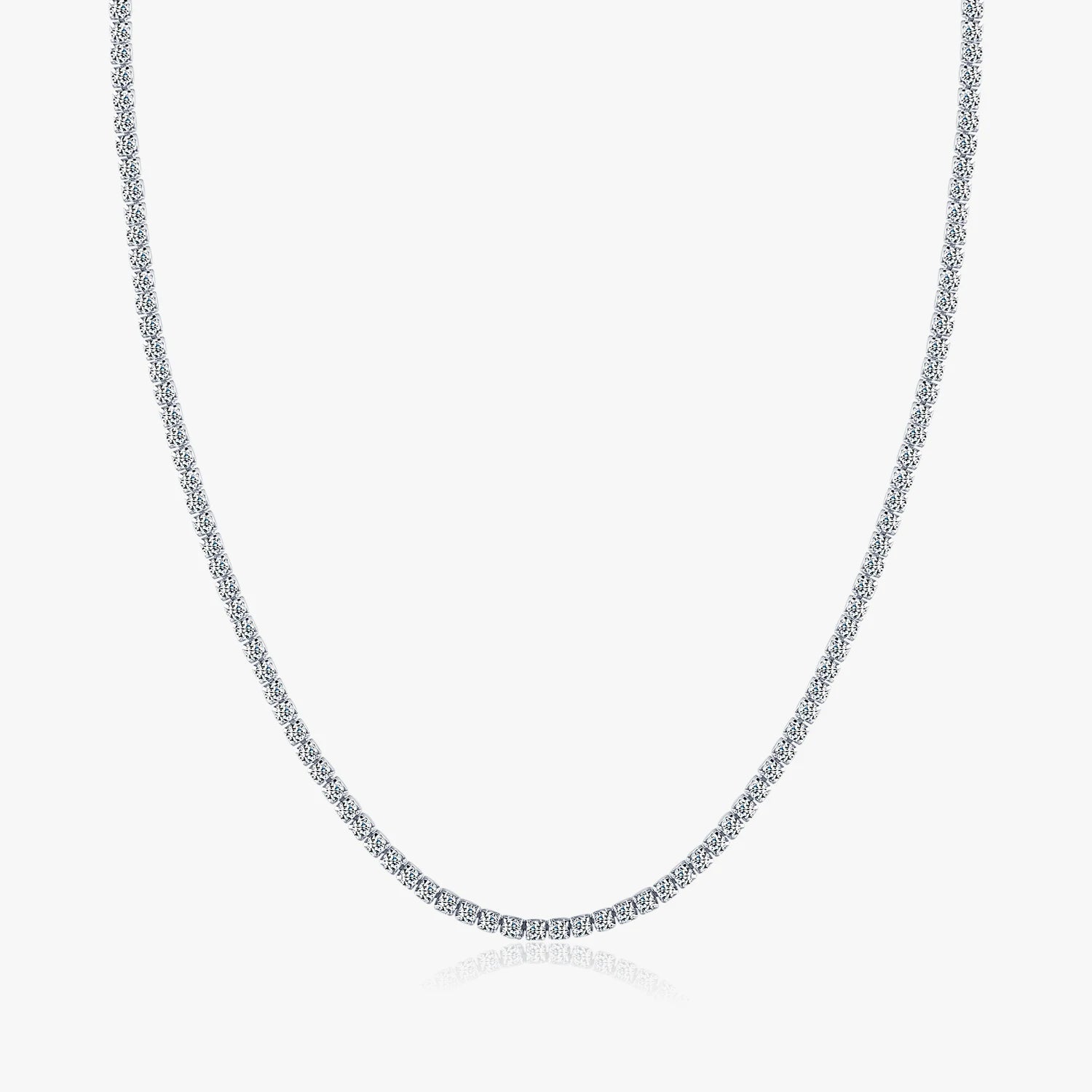 Classic Luxury Full Clear CZ Necklace Solid 925 Sterling Silver Sparkling Choker Necklaces for Women Statement Jewelry
