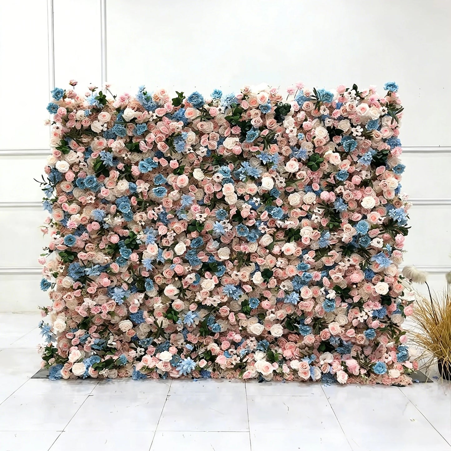 GNW  Customized Flowers Wall Wedding Decor Wedding Artificial Flowers Wall Panel Backdrop Wedding Decoration Flower Wall