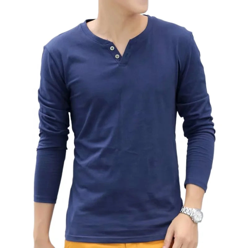 Liu Ming Clearance Sales Wholesale Spring Korean Fashion Men Casual Basic T Shirts V Neck Tees