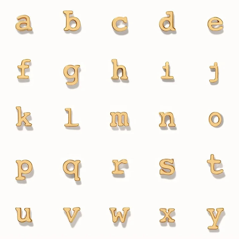 Milskye Petite Wholesale Sterling Silver Jewelry Gold Plated 14k 26 Lowercase Alphabet Stud Earrings