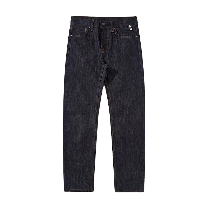 Custom Selvedge Denim High Quality Black Denim Men's Jean Custom New Design ComfortStraight Pants Mid Waist