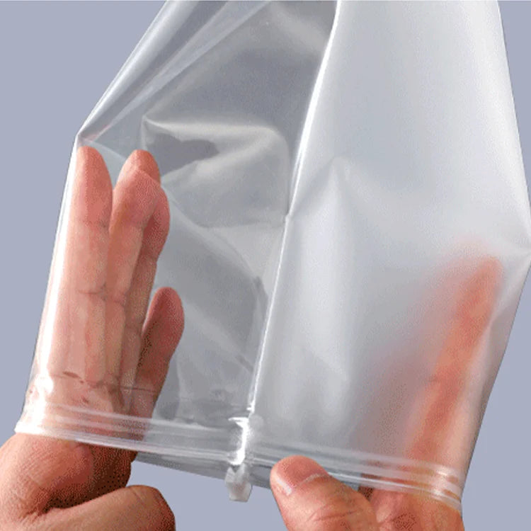 Hot Selling Eco Friendly Zipper Resealable Clothes Packaging One Side Frosted and One Side Transparent Plastic Zip Lock Bag