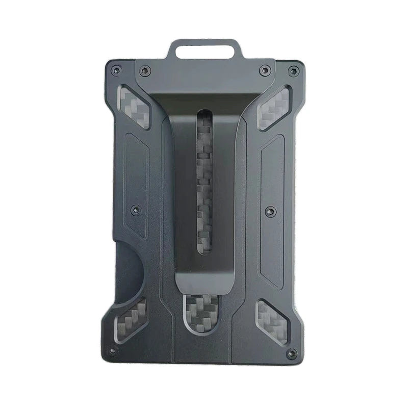 For Employee Cards and Lifestyle Transparent Windows PVC ID Badge Card Holders Ultra Thin Minimalist Metal Wallet