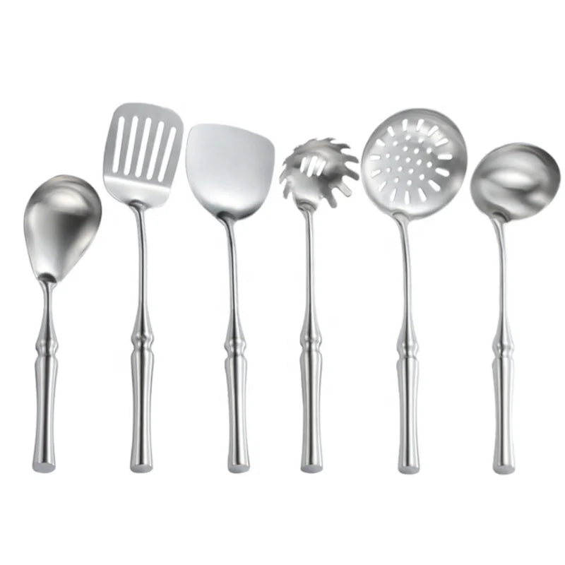 Naixin Set of 6 Stainless Steel Kitchen Utensils Dishwasher Safe Cooking Tools and Essentials
