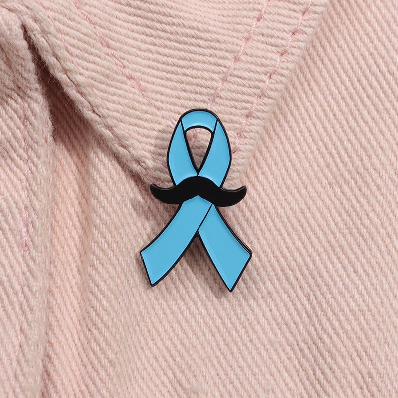 Funny Blue Beard Ribbon Enamel Brooch Thanksgiving Fashion Backpack Badge Encourage Caring Friends Gift Jewelry