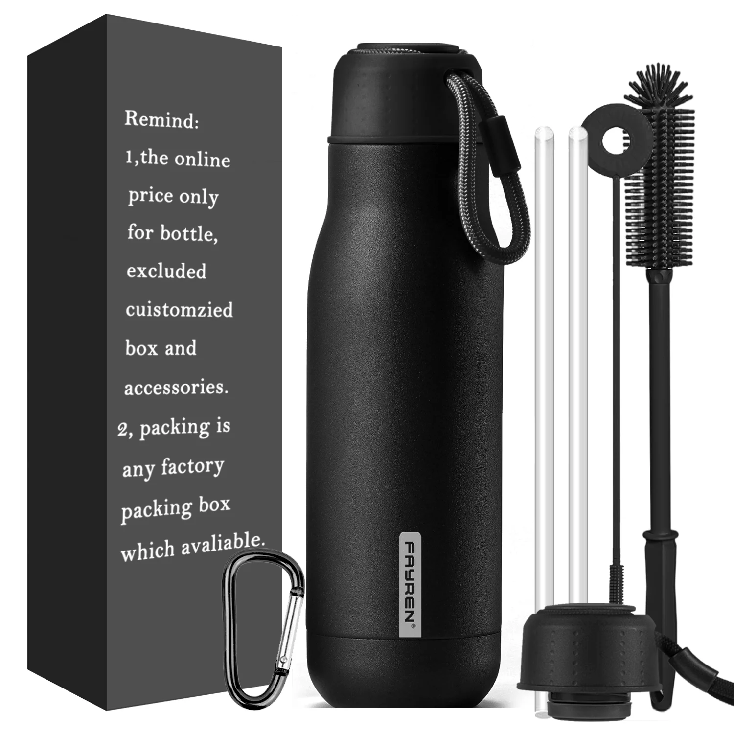 304 Stainless Steel Insulated Water Bottle with String Swimming Use 6-12 Hours Thermal Insulation Eco-friendly Portable for A