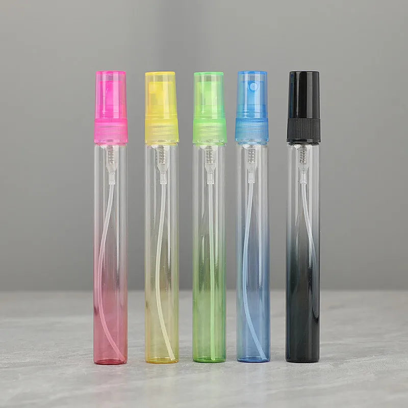 Screen Printing Portable Travel Size Gradient Black Small Glass Vials Tester Glass Perfume Bottle 10ml