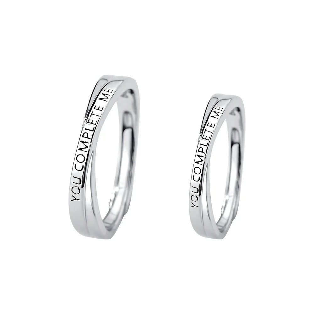 Wholesale New Arrival Engraved Couple Rings Sweet English Words Love S925 Sterling Silver Openning Ring for Lover Fine Jewelr