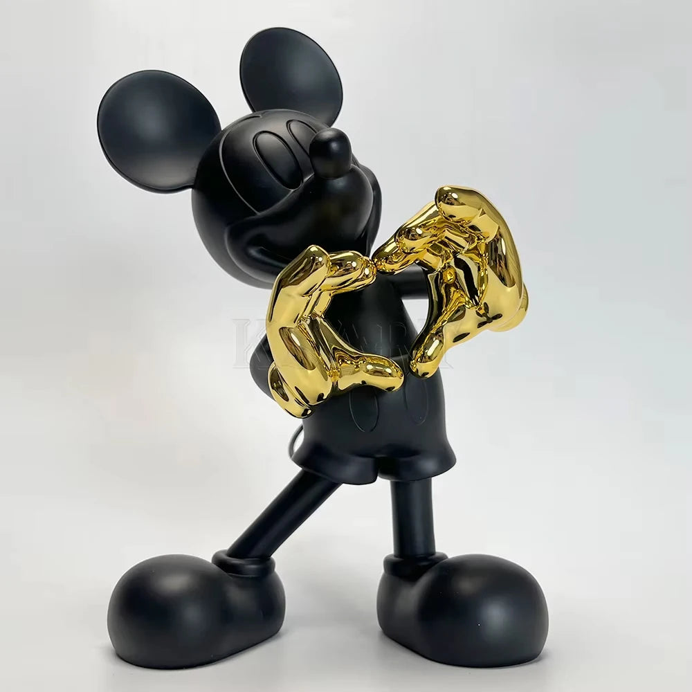 Modern Cartoon Mouse Sculpture for Home Decor Transparent Resin Crafts of Mickey Minnie Contemporary Animal Design
