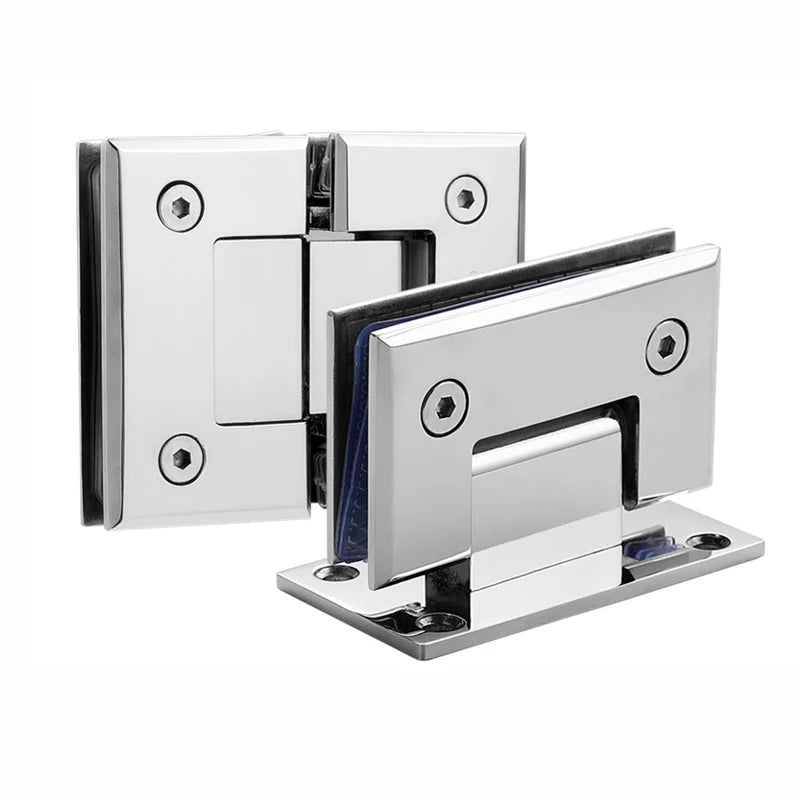 Heavy Duty 90° 180 Degrees Glass to Glass Wall Shower Modern Stainless Steel Door Hinge for Bathrooms Shower Door Metal Hinge