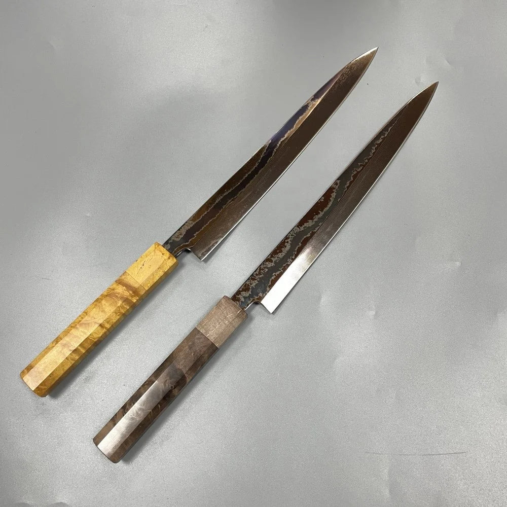Octagon Handle ultra sharp Japanese Tuna Salmon Knife Bluing Technology 10.5inch Yanagiba Professional Sashimi Knife