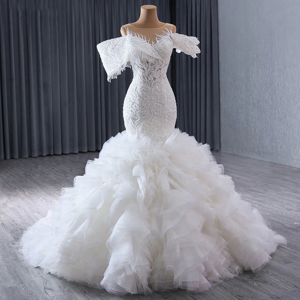 Jancember 241016 Vintage Off Shoulder Embroidery Mermaid Wedding Long Dresses