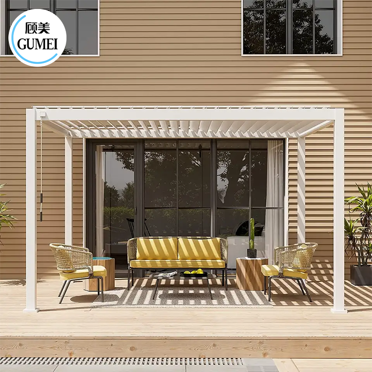 Hot Sale Garden Manual Aluminum Pergola Gazebo Pavilion Sun Shading Bioclimatic Aluminum Pergola