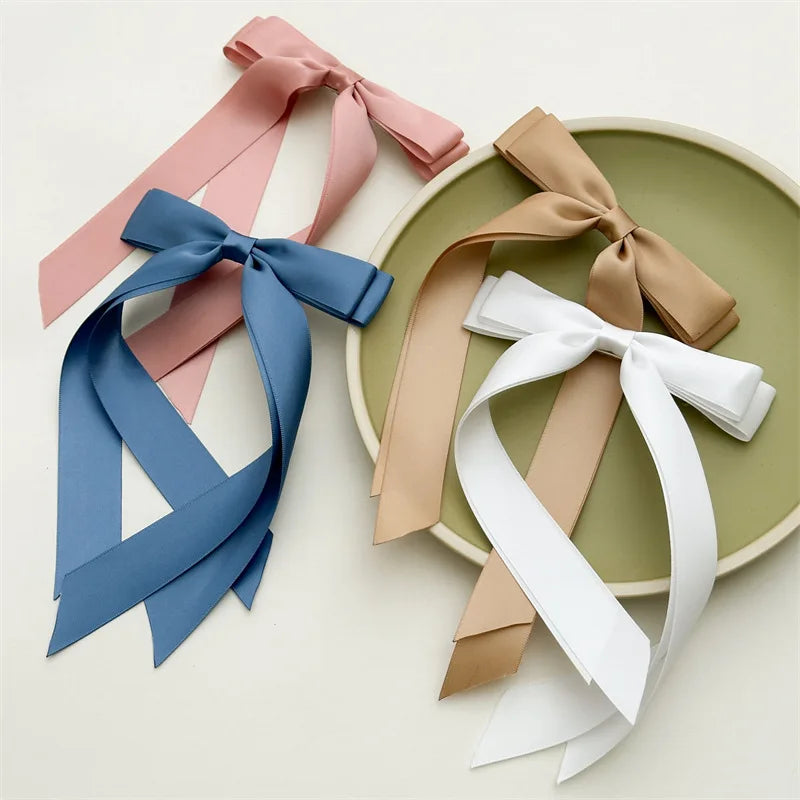 MIO Double Layer Ribbon Bow Tie Hair Clip for Women Girls Lady 2.5cm Wide Duckbill Sweet Hairpins Bowknot New Arrival
