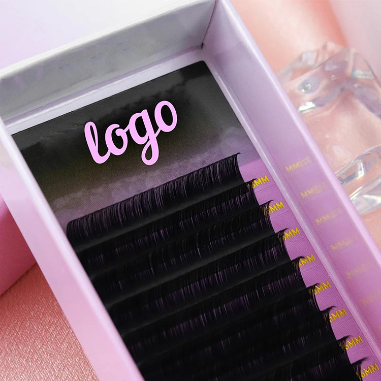 Private Label Soft Velvet Lashes Vendor/matte Cashmere Lash Extensions Trays /0.03 0.05d Jet Black Lash Trays Eyelash Extensi