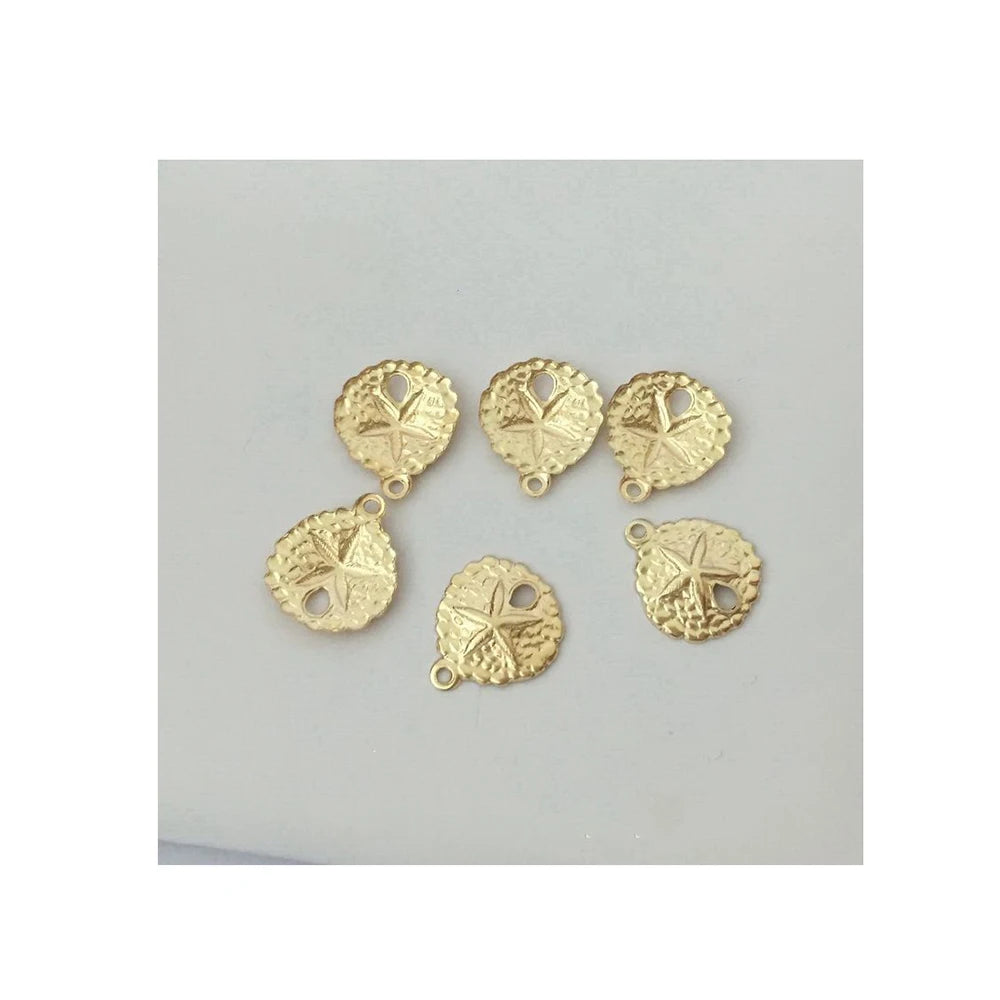 GP Hot Sale Fashion 14/20 Gold Filled Sand Dollar Charms for Non Tarnish Gold Pendant Findings